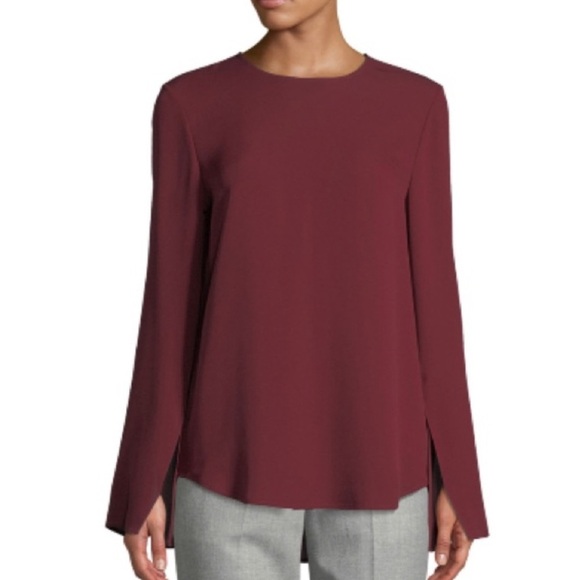 Theory Tops - Theory "Bringham" blouse in classic silk georgette burgundy size small like new